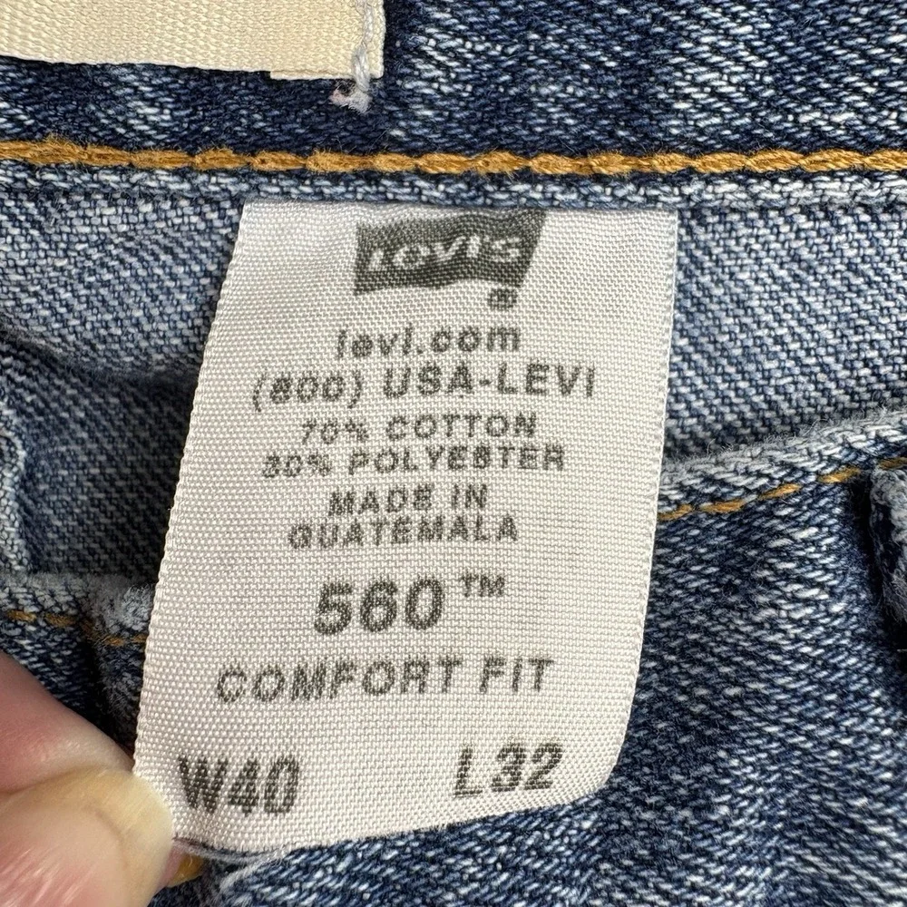 Y2K 90s Levi's 560 Jeans Men 40x30.5 Blue Comfort Fit‎ Tapered  Relaxed Vintage